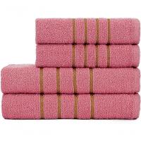 Jogo De Toalha 2 Banho + 2 Rosto Montreal 100% Algodão Alta Absorção - Rosê - 3