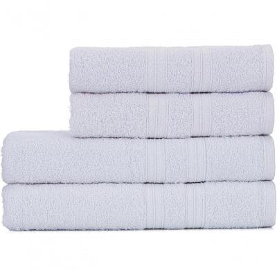 Jogo De Toalhas De Banho 4 Peças 100% Algodão Alta Absorção (2 Banho + 2 Rosto ) Padrão Hotel/pousada - Branca.