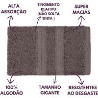 Jogo De Toalhas De Banho 4 Peças 100% Algodão Alta Absorção (2 Banho + 2 Rosto ) Padrão Hotel/pousada - Cinza - 2
