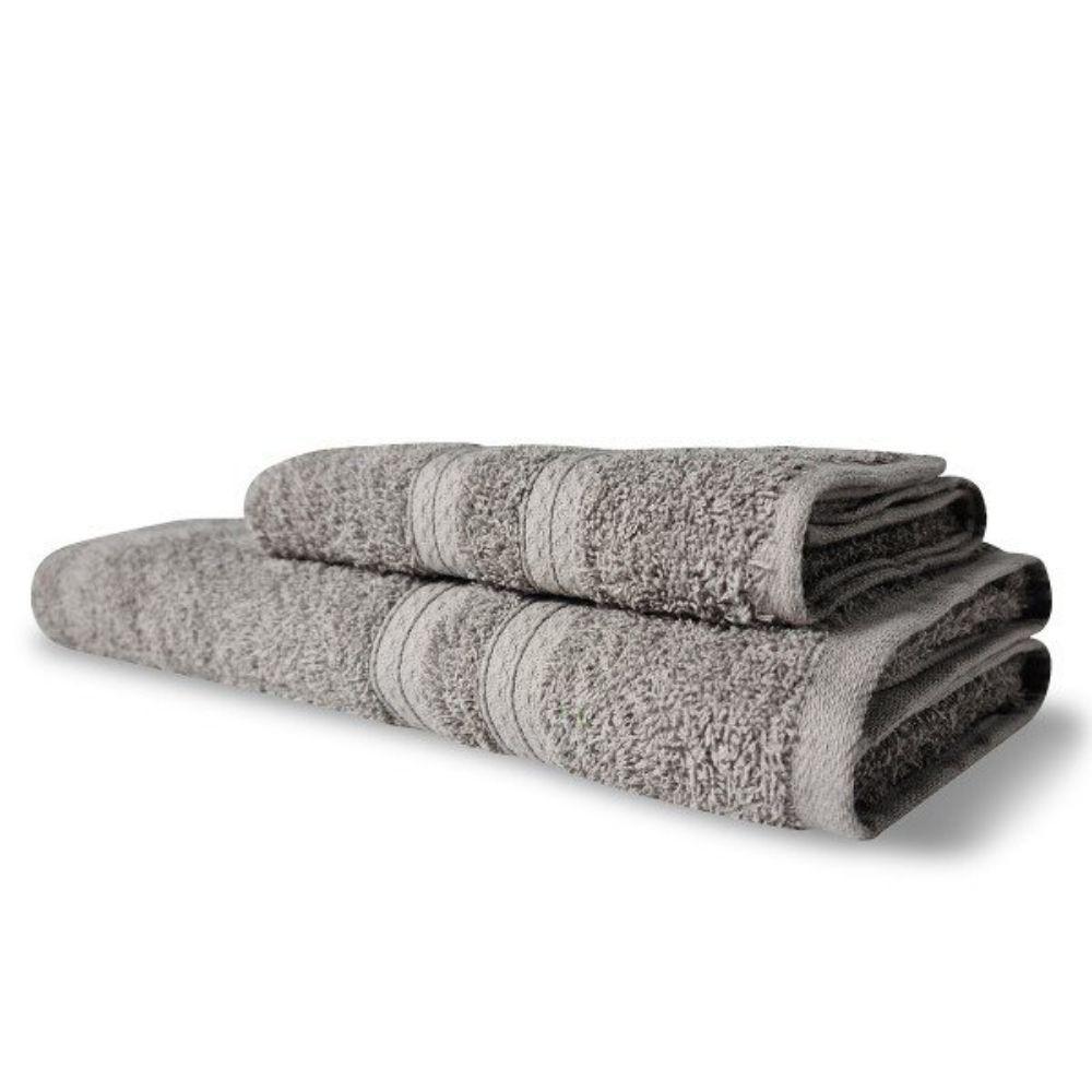 Kit 2 Toalhas Itália Soft 1 Banho 1 Rosto Grossa 100% Algodão 430g/m² - Cinza - 5