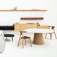 Mesa De Jantar Cone Orgânica Redonda 100x103 Cm Base Freijó Tampo Mármore - 4