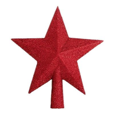 Decoração Enfeite De Natal Estrela Natalina Vermelho 20cm