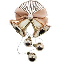 Kit 6 Enfeite Pingente Sino Bolinhas Glitter Natalino 30cm - 3