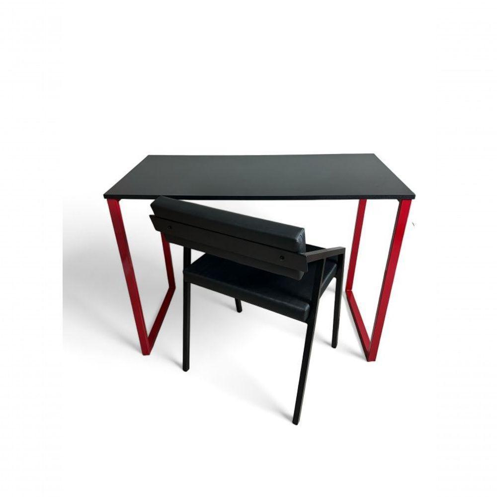 Mesa De Escritório Estilo Industrial Home Office Preto - 4