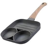 Frigideira 3 Divisórias Antiaderente Elétrico Gás Sem óleo - 1