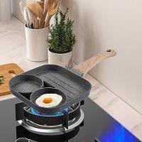 Frigideira 3 Divisórias Antiaderente Elétrico Gás Sem óleo - 2