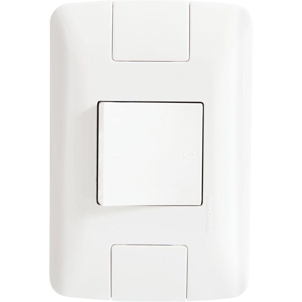 Conjunto 4x2 Com 1 Interruptor Bipolar Simples Tramontina Aria 25 A 250 V Branco - 1