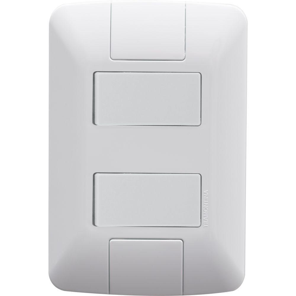 Kit 3 Conjunto 4x2 2 Interruptores Tramontina Aria 6a 250v - 1