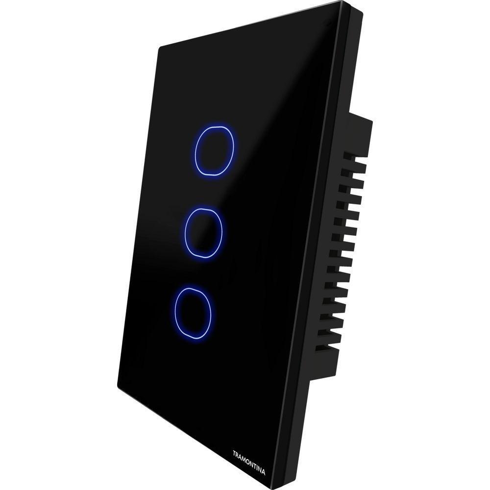 Interruptor Touch Smart Tramontina Preto Com 3 Canais - 4