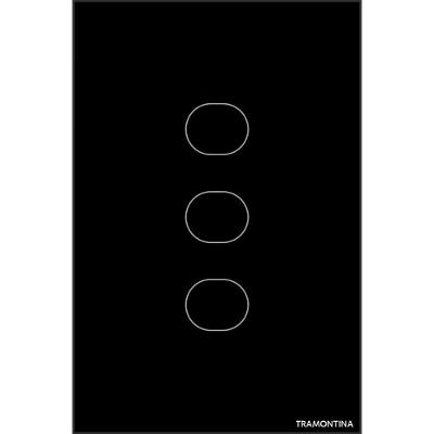 Interruptor Touch Smart Tramontina Preto Com 3 Canais
