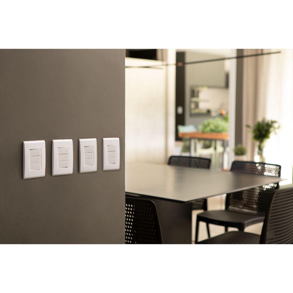 Conjunto 4x2 Com 3 Interruptores Simples Tramontina Liz 10 A 250 V Branco - 2