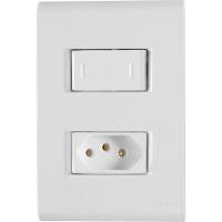 Conjunto 4x2 Com 1 Interruptor Paralelo 10 A 250 V E 1 Tomada 2p+t 10 A 250 V Tramontina Liz Branco - 1