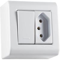 Caixa De Sobrepor Com 1 Interruptor Simples 10 A 250 V E 1 Tomada 2p+t 10 A 250 V Tramontina Lizflex Branca - 5