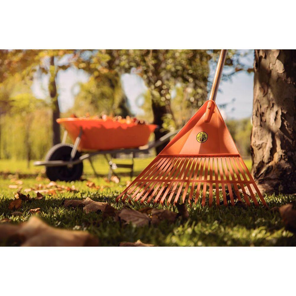 Vassoura Com 22 Dentes Tramontina Em Polipropileno Laranja Com Cabo De Madeira 120 Cm - 3