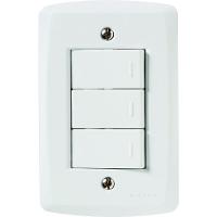 Conjunto 4x2 Com 3 Interruptores Simples 10 A 250 V Tramontina Lux2 Branco - 1