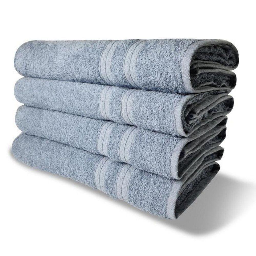 Kit 4 Toalhas De Banho 430g/m² Grande Super Grossa 80x150cm Itália Soft Azul - 1