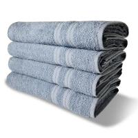 Kit 4 Toalhas De Banho 430g/m² Grande Super Grossa 80x150cm Itália Soft Azul - 1