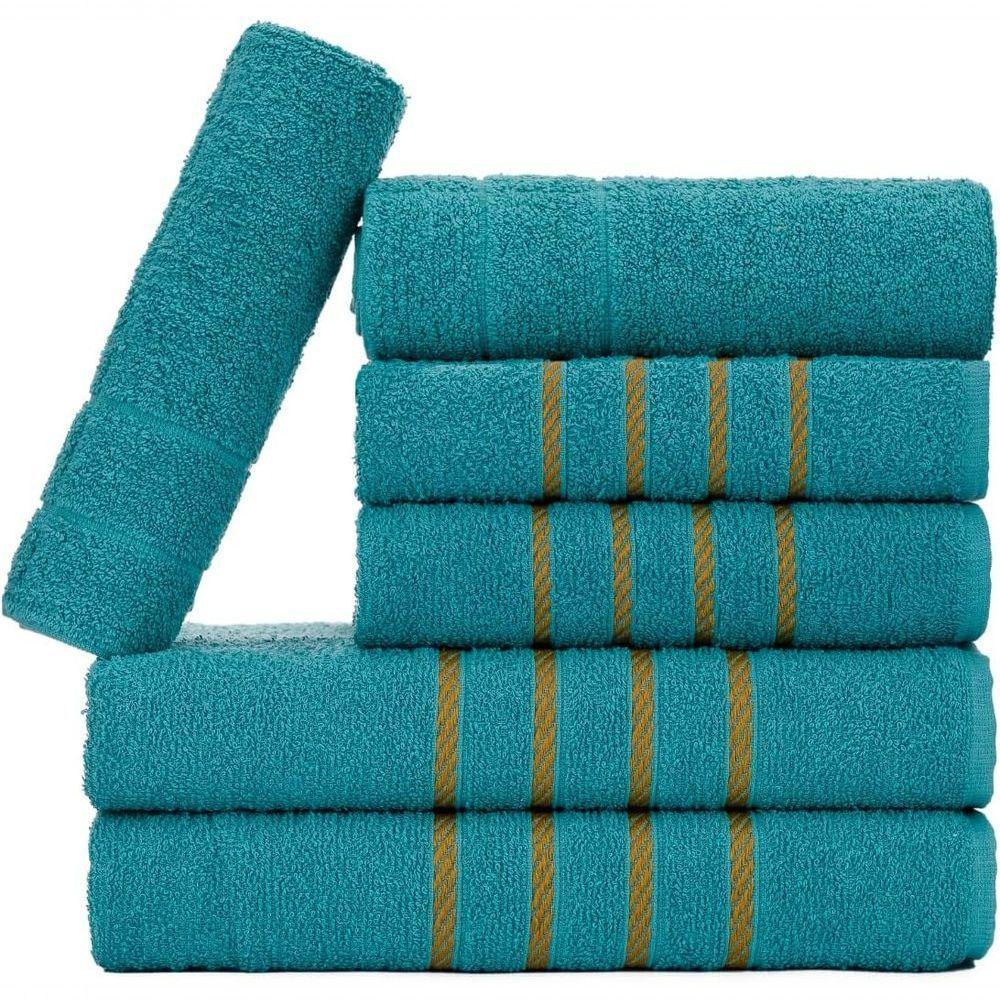 Jogo De Toalhas 6 Pçs - 2 Banho 2 Rosto 2 Piso Montreal 100% Algodão Verde - 1