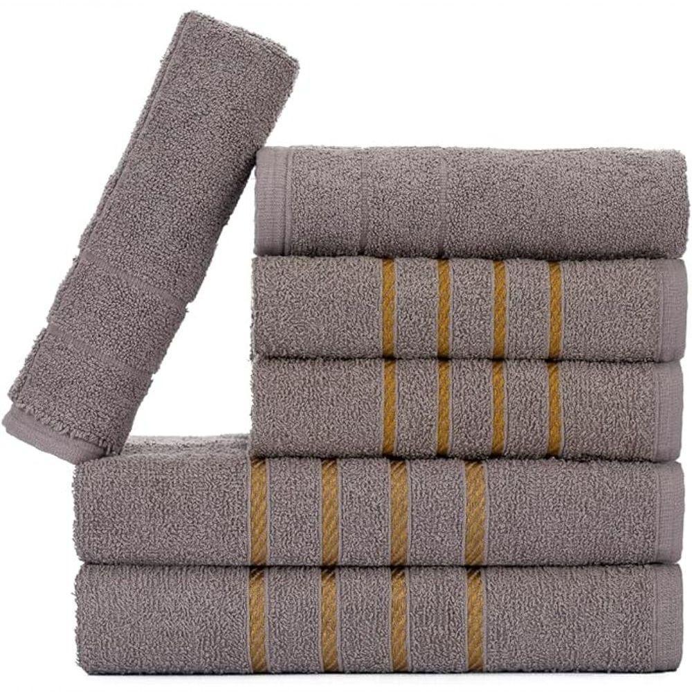 Jogo De Toalhas 6 Pçs - 2 Banho 2 Rosto 2 Piso Montreal 100% Algodão Cinza - 1