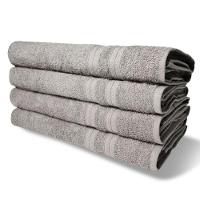 Kit 4 Toalhas De Banho 430g/m² Grande Super Grossa 80x150cm Itália Soft Cinza - 1