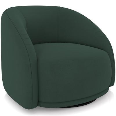 Poltrona Decorativa Giratória Angelina M03 Veludo Verde Musgo - Lyam Decor