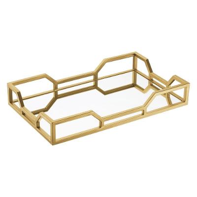 Bandeja Hara Elizabeth Espelhada 63x37,5x8cm Cor:dourado