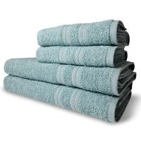 Jogo De Toalhas Itália Soft 4 Pçs - 2 Banho E 2 Rosto 430g/m² 100% Algodão Verde Claro - 1