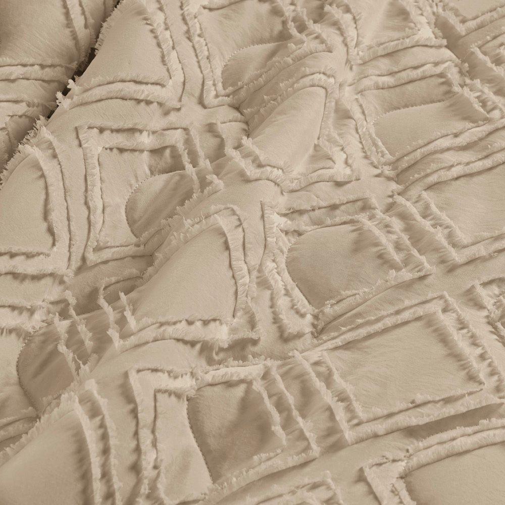 Kit Cobre Leito Colcha Adele Casal Padrão Dupla Face Micropercal 300 Fios 3 Peças - Cáqui - 2