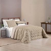 Kit Cobre Leito Colcha Adele Casal Padrão Dupla Face Micropercal 300 Fios 3 Peças - Cáqui - 5