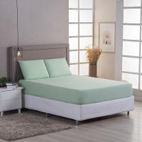 Jogo Cama Lençol Sonnet Casal Padrão Malha Lisa 100% Algodão Macio 3 Peças - Verde Claro - 3