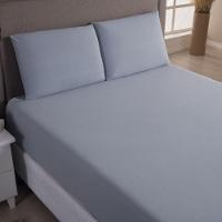 Jogo Cama Lençol Sonnet Queen Malha Lisa 100% Algodão Macio 3 Peças - Cinza - 1