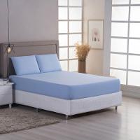 Jogo Cama Lençol Sonnet Casal Padrão Malha Lisa 100% Algodão Macio 3 Peças - Azul Claro - 3