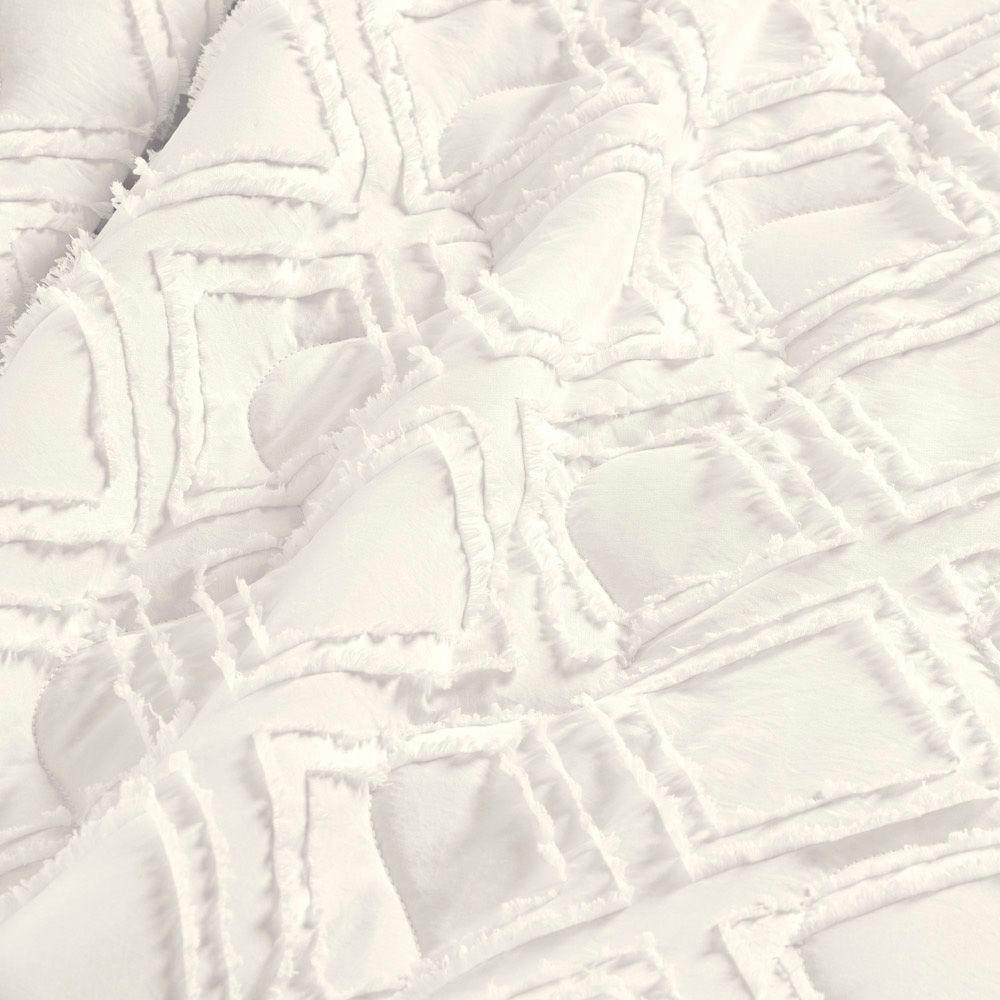 Kit Cobre Leito Colcha Adele Casal Padrão Dupla Face Micropercal 300 Fios 3 Peças - Branco Off White - 4