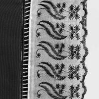 Jogo Cama Lençol Paris Casal Padrão Percal 180 Fios 100% Algodão Lese Bordada 3 Peças - Preto - 3