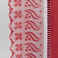 Jogo Cama Lençol Paris Queen Percal 180 Fios 100% Algodão Lese Bordada 3 Peças - Vermelho - 3