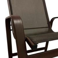 Conjunto Lótus Com Mesa 80cm Ripada + 4 Poltronas + Ombrelone 2,40m Com Base Marrom - 6