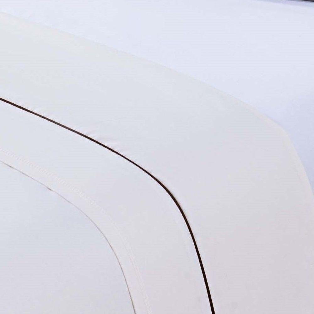 Jogo De Cama Lençol 100% Algodão Percal 150 Fios King Gran Moratta 4 Peças Branco E Palha - 2