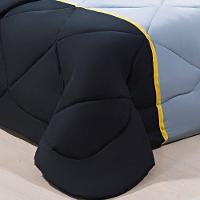 Enxoval Edredom + Jogo De Cama Queen Aconchego Premium 06 Peças Preto- Cinza - 3