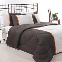 Enxoval Edredom + Jogo De Cama Queen Aconchego Premium 06 Peças Marrom- Palha - 3