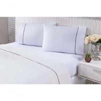 Jogo De Cama 100% Algodão Percal 150 Fios Solteiro Gran Moratta 3 Peças Branco E Palha - 1