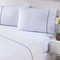 Jogo De Cama 100% Algodão Percal 150 Fios Solteiro Gran Moratta 3 Peças Branco E Palha - 2