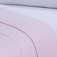 Jogo De Cama Lençol 100% Algodão Percal 150 Fios Casal Gran Moratta 4 Peças Branco E Rosa - 2