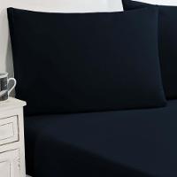 Jogo De Cama Malha Lençol 100% Algodão Gran Moratta 3 Peças Casal Azul Marinho - 1