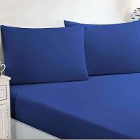 Jogo De Cama Malha Lençol 100% Algodão Gran Moratta 3 Peças Casal Azul Royal - 2