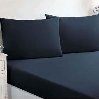 Jogo De Cama Malha Lençol 100% Algodão Gran Moratta 3 Peças King Azul Petróleo - 2