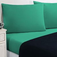 Jogo De Cama Malha Lençol 100% Algodão Gran Moratta 4 Peças Queen Azul Marinho-verde Jade - 1