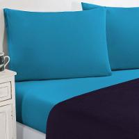 Jogo De Cama Malha Lençol 100% Algodão Gran Moratta 4 Peças Casal Roxo-azul Turqueza - 1