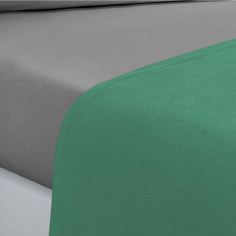 Jogo De Cama Malha Lençol 100% Algodão Gran Moratta 4 Peças Queen Verde Jade-cinza. - 2