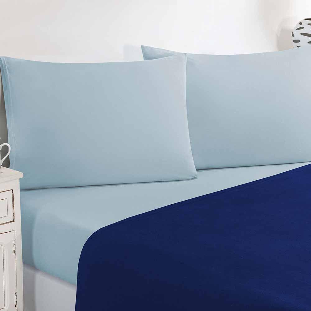 Jogo De Cama Malha Lençol 100% Algodão Gran Moratta 4 Peças Casal Azul Royal-azul Bebê - 2