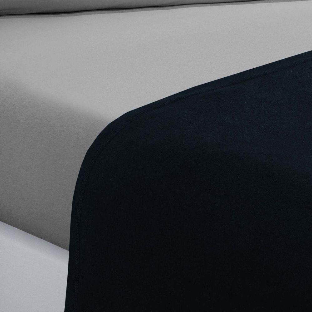 Jogo De Cama Malha Lençol 100% Algodão Gran Moratta 4 Peças King Azul Marinho-cinza - 3